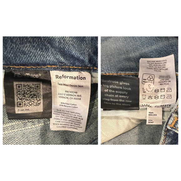 Reformation Tazz Denim Maxi Skirt Size 27 - Picture 5 of 8